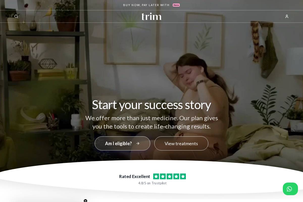 Trim homepage screenshot