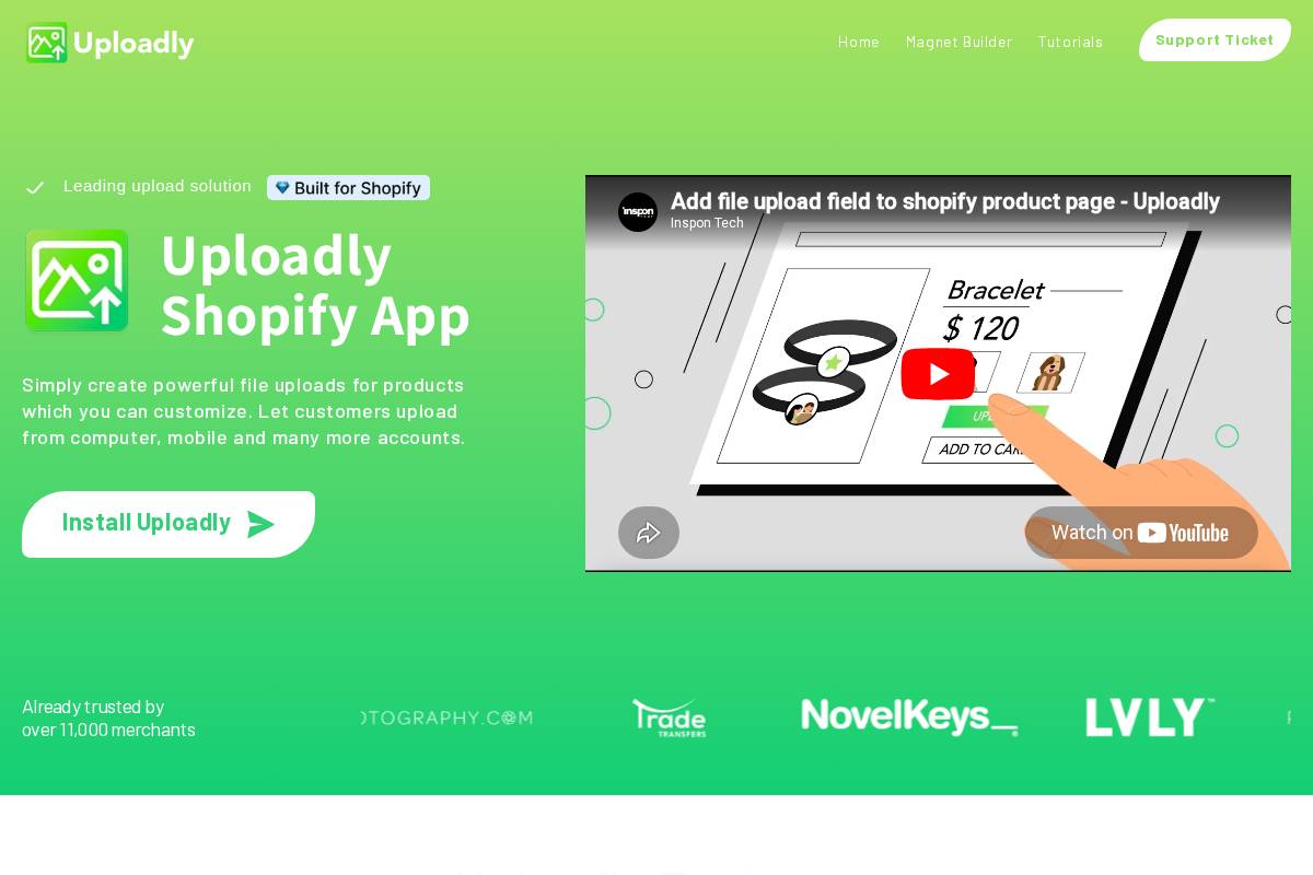 getuploadly.com homepage screenshot