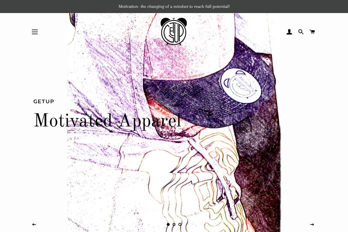 getupmotivatedapparel.com homepage screenshot