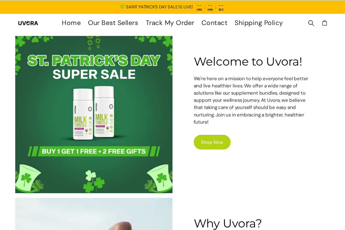 Getuvora homepage screenshot