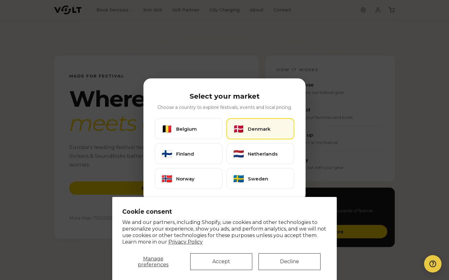 Volt - Made for Festival homepage screenshot