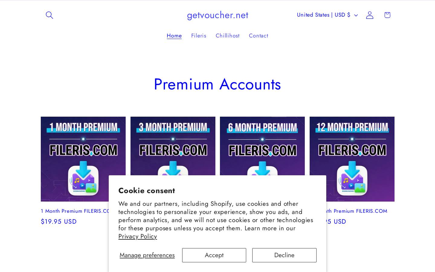 Getvoucher homepage screenshot