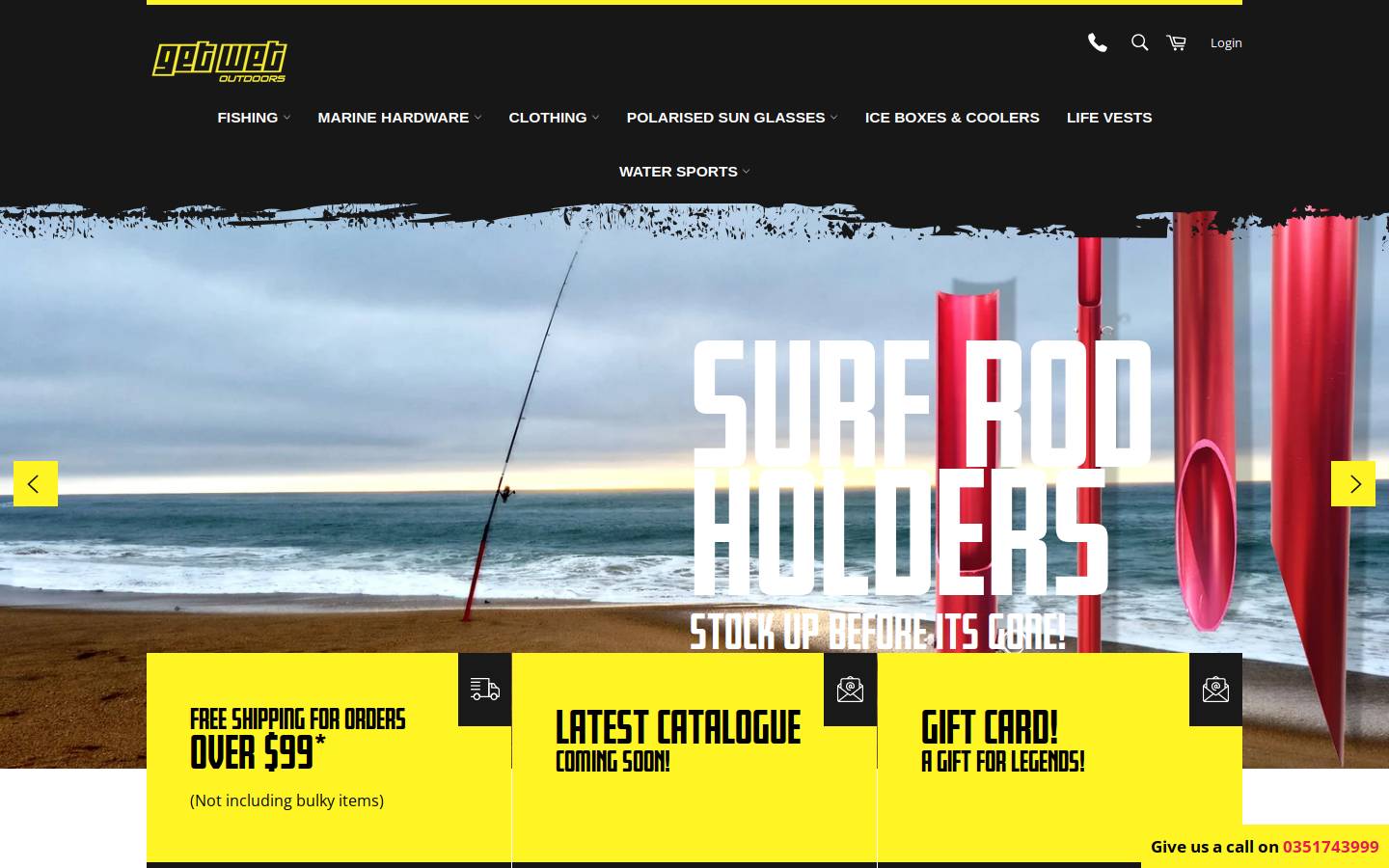 getwetoutdoors.com.au homepage screenshot