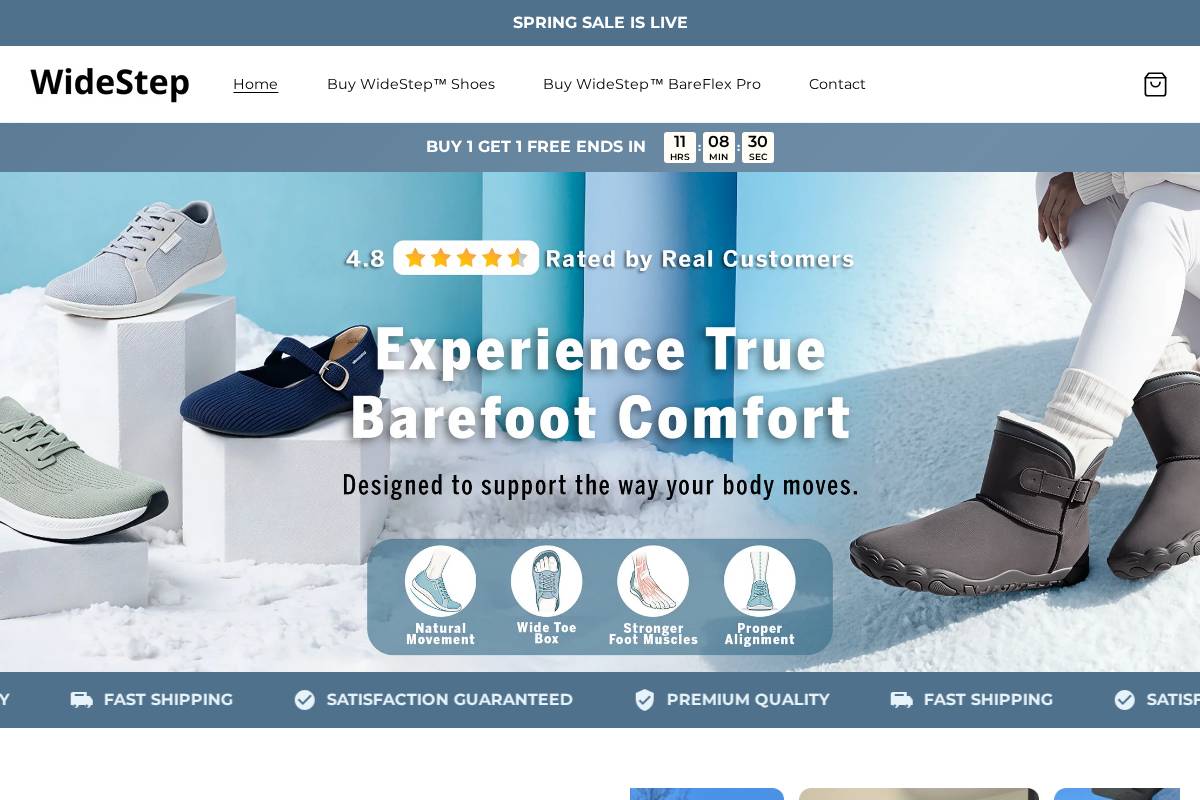 Getwidestep homepage screenshot