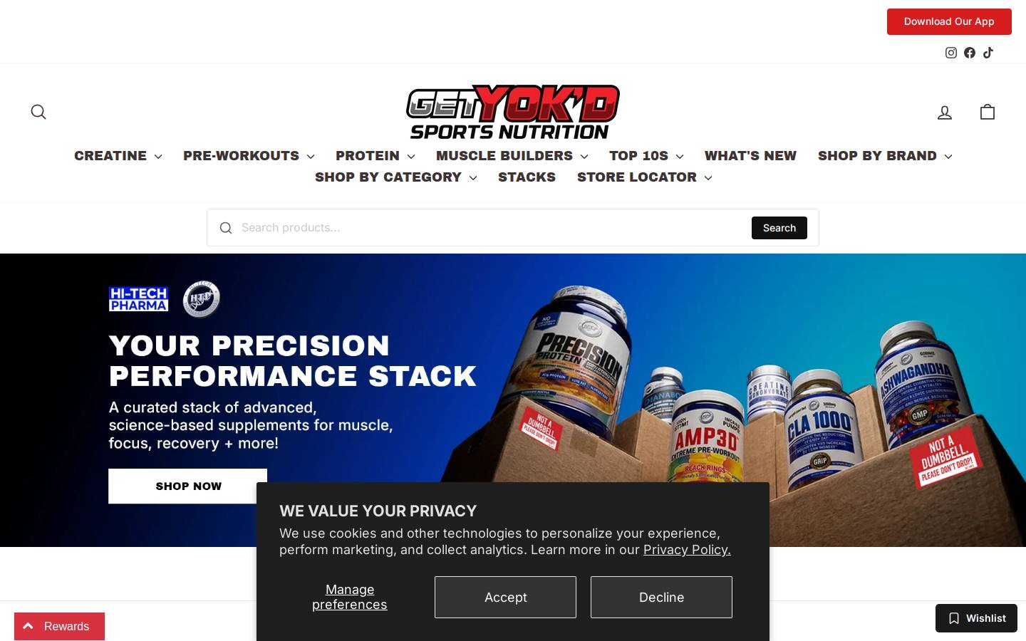 Get Yok'd Nutrition homepage screenshot