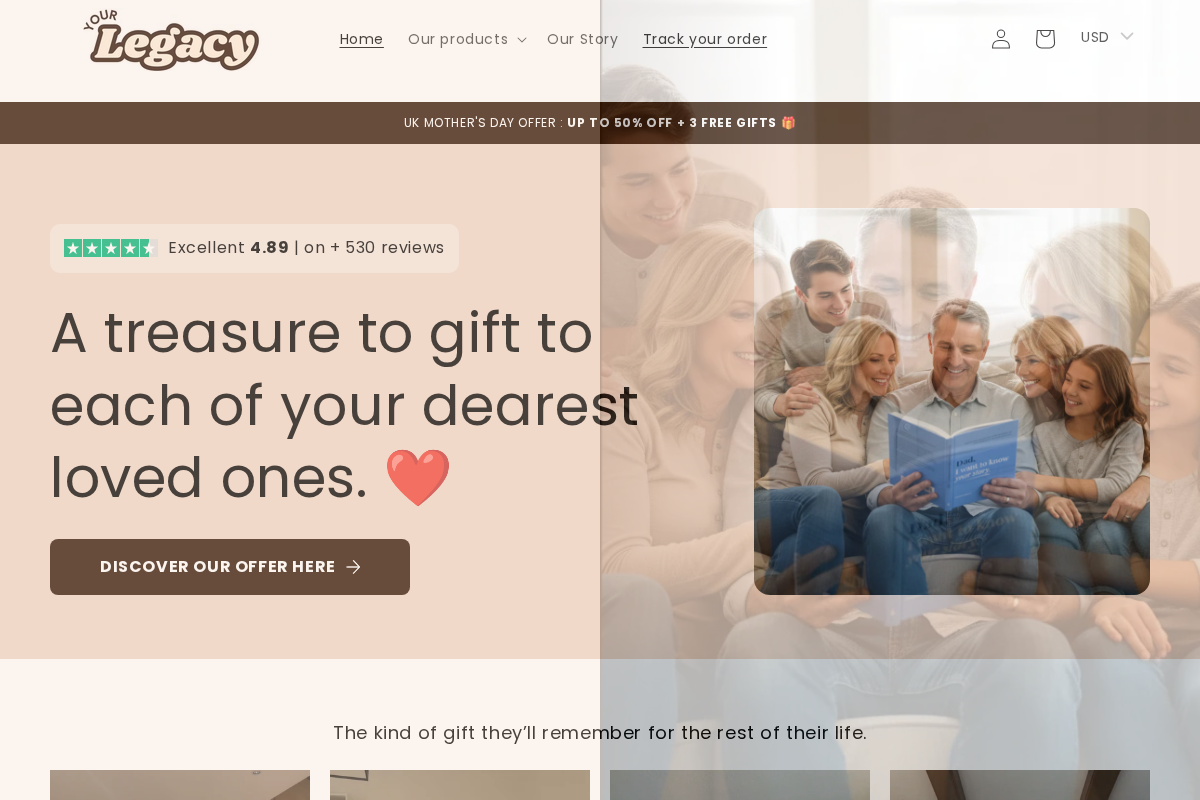 Getyourlegacy homepage screenshot