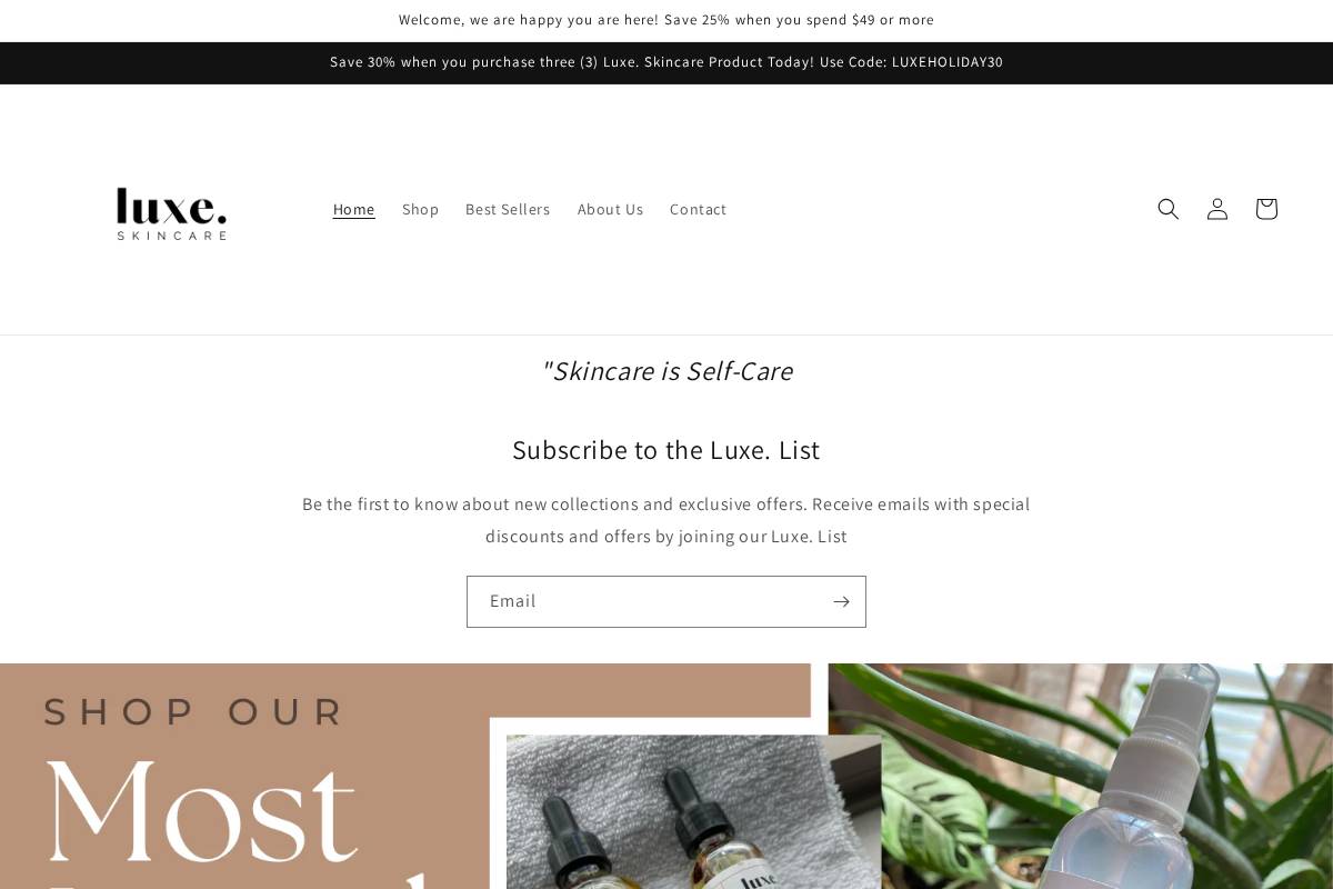 getyourluxe.com homepage screenshot