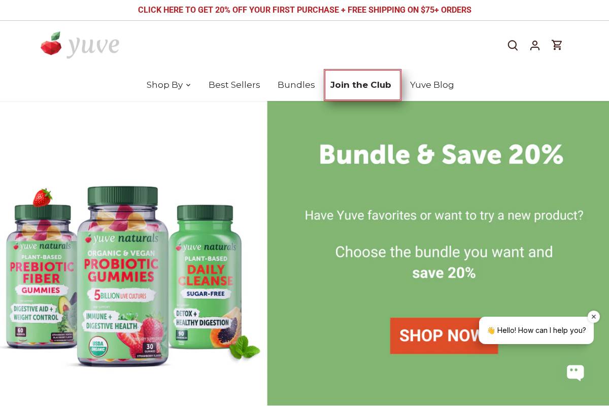 Yuve - A Drinkable Meal for Women. homepage screenshot