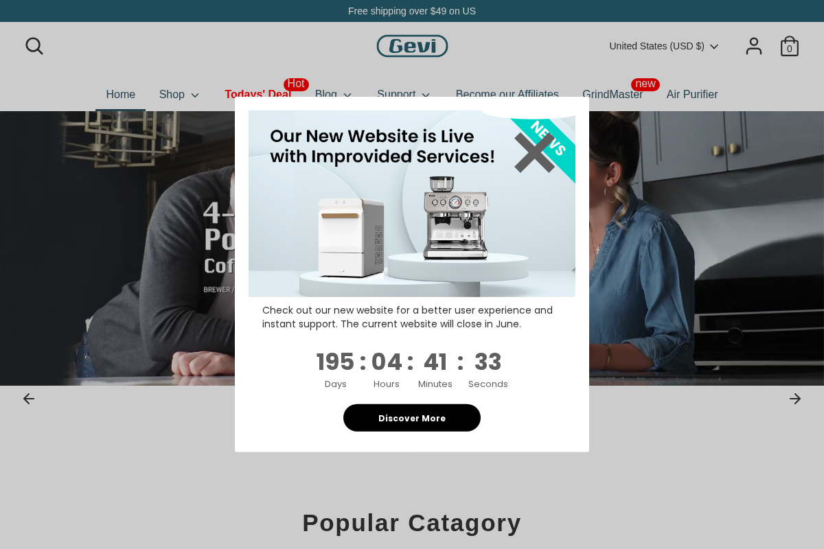 GEVI homepage screenshot