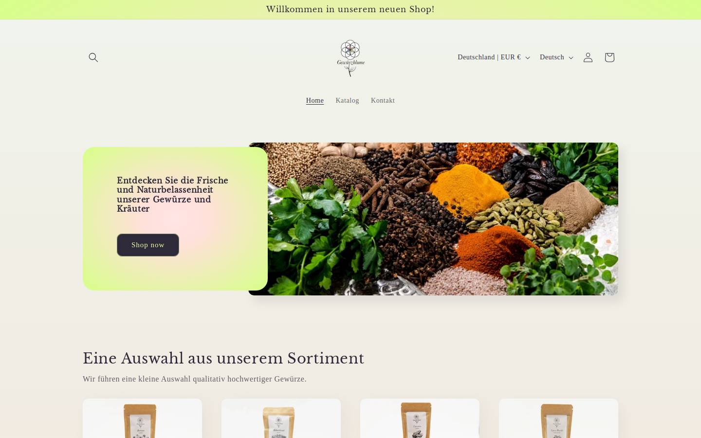 gewuerzblume.de homepage screenshot