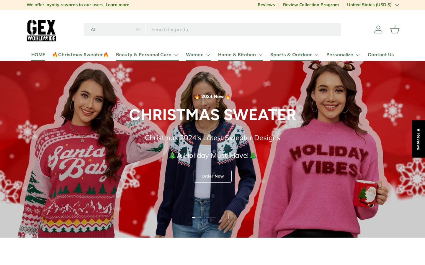 Gexworldwide homepage screenshot