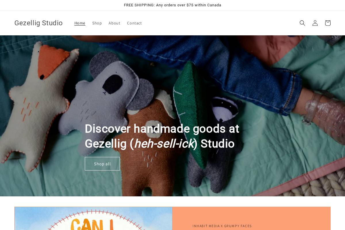 gezelligstudio.ca homepage screenshot
