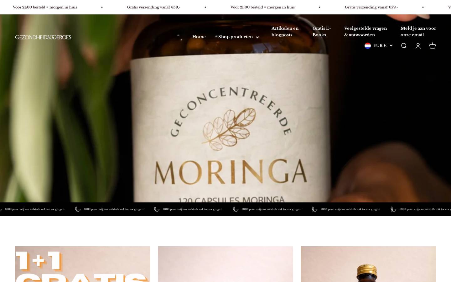 Gezondheidsgoeroes homepage screenshot