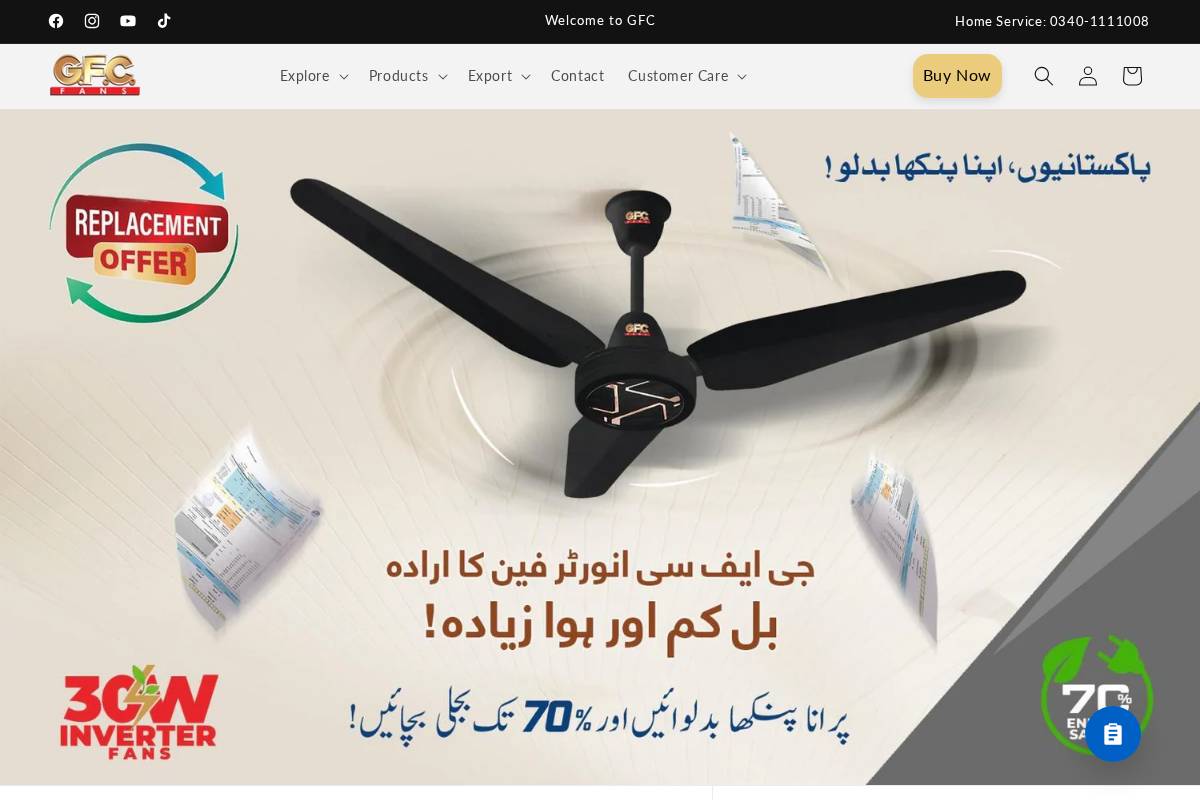 gfcfans.com homepage screenshot