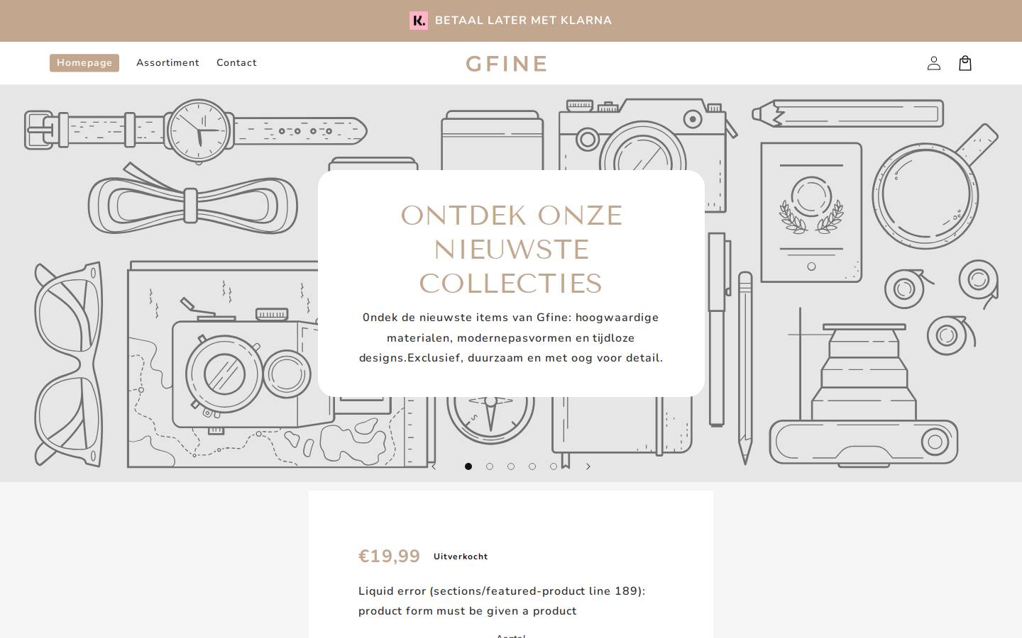 gfine.be homepage screenshot