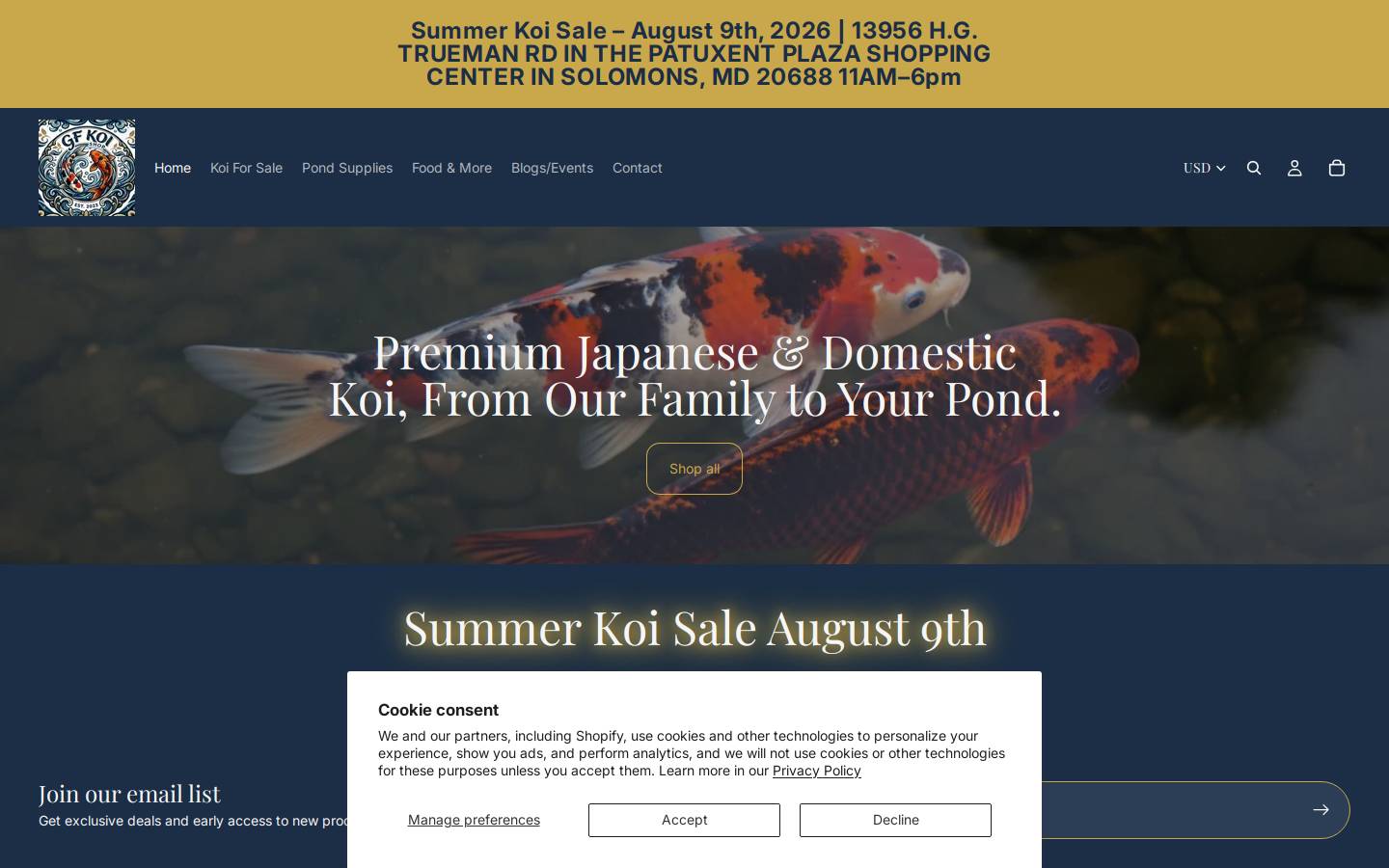 gfkoishop.com homepage screenshot