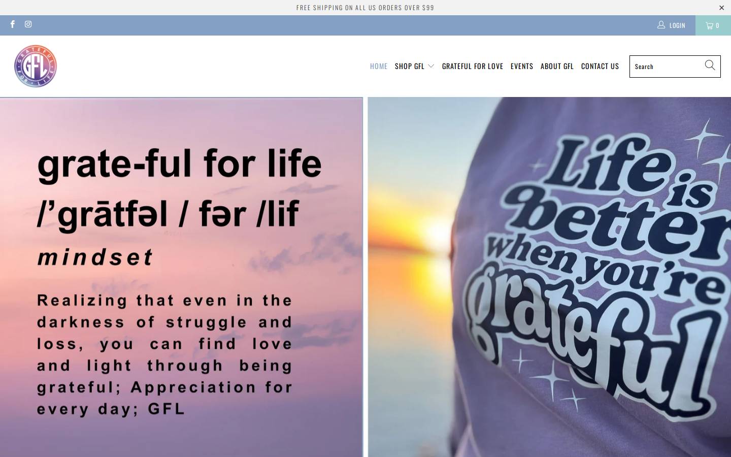 gflclothing.com homepage screenshot