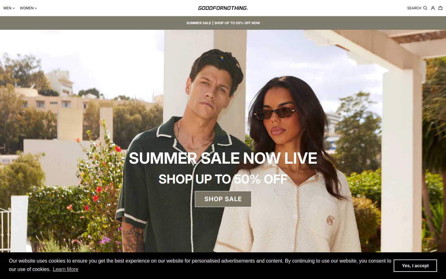 GOODFORNOTHING® homepage screenshot