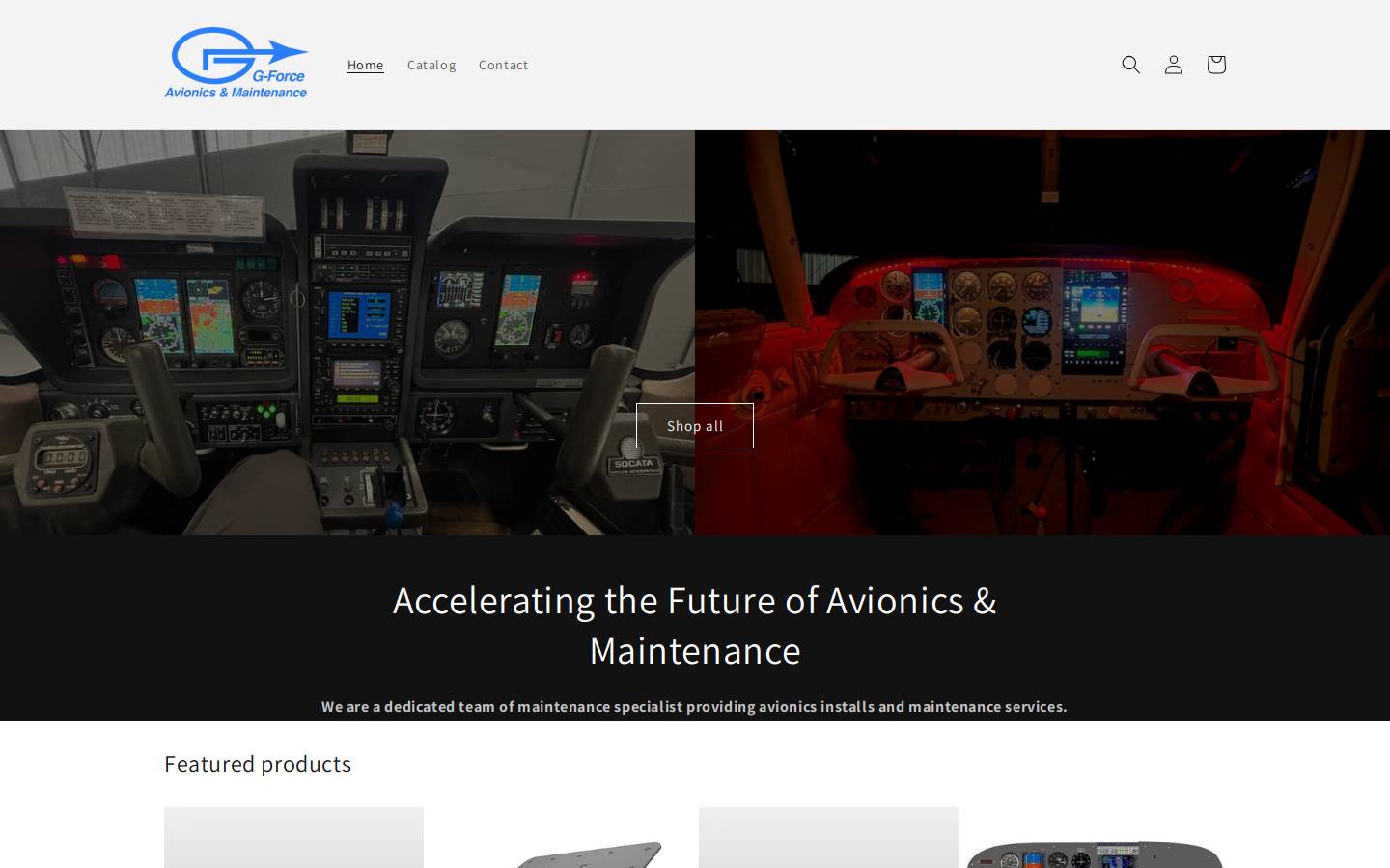 gforceavionics.com homepage screenshot