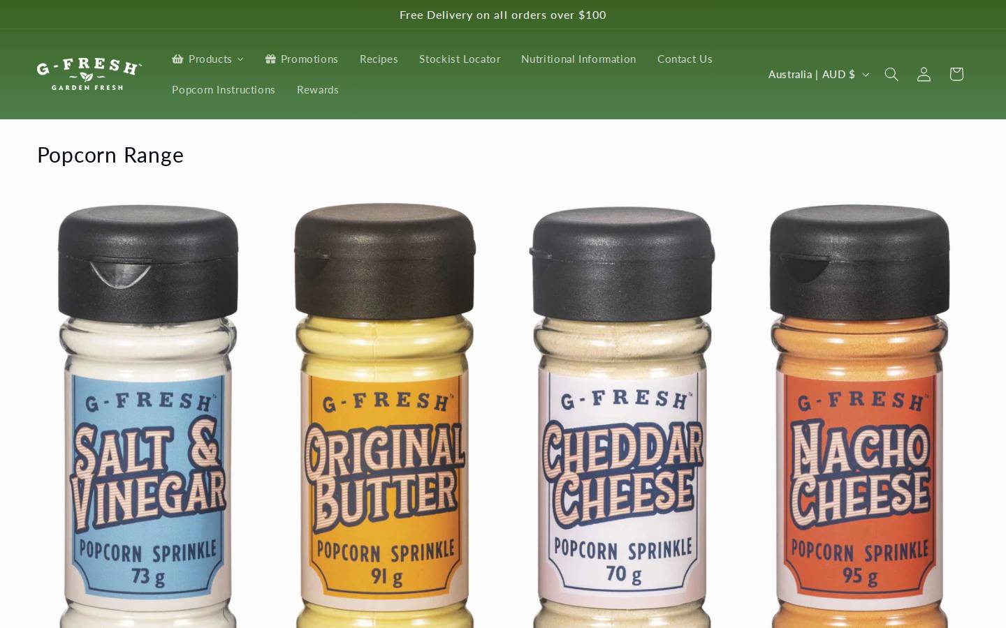 Gfresh homepage screenshot
