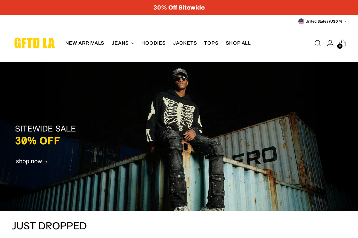 GFTD LA homepage screenshot