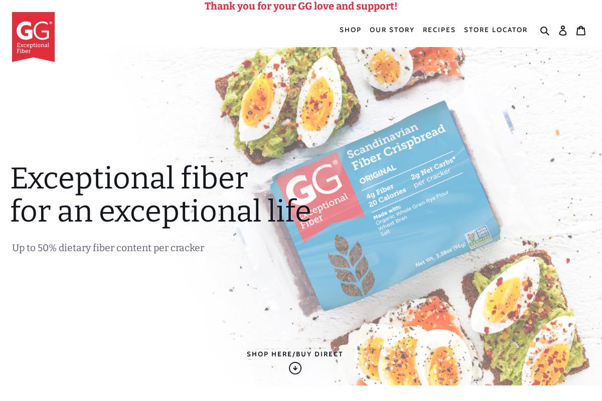 ggbrancrispbread.com homepage screenshot