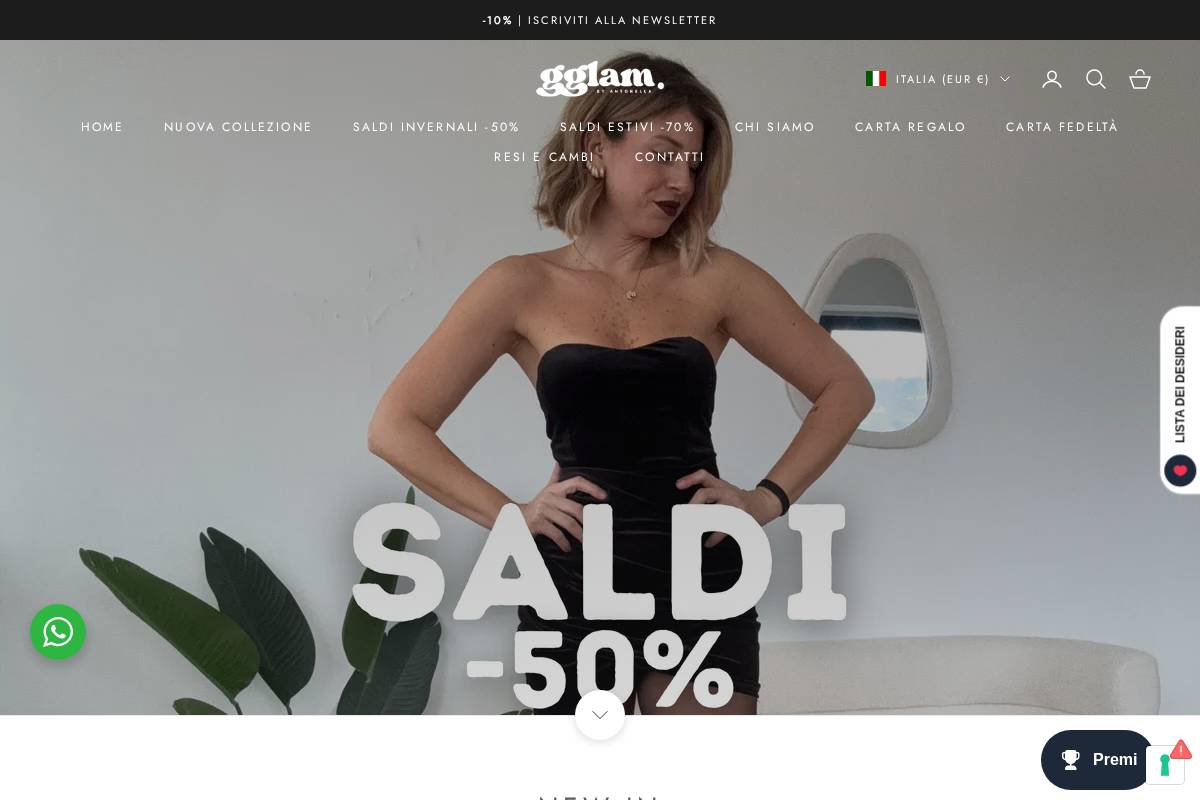 gglamoursarzana.it homepage screenshot