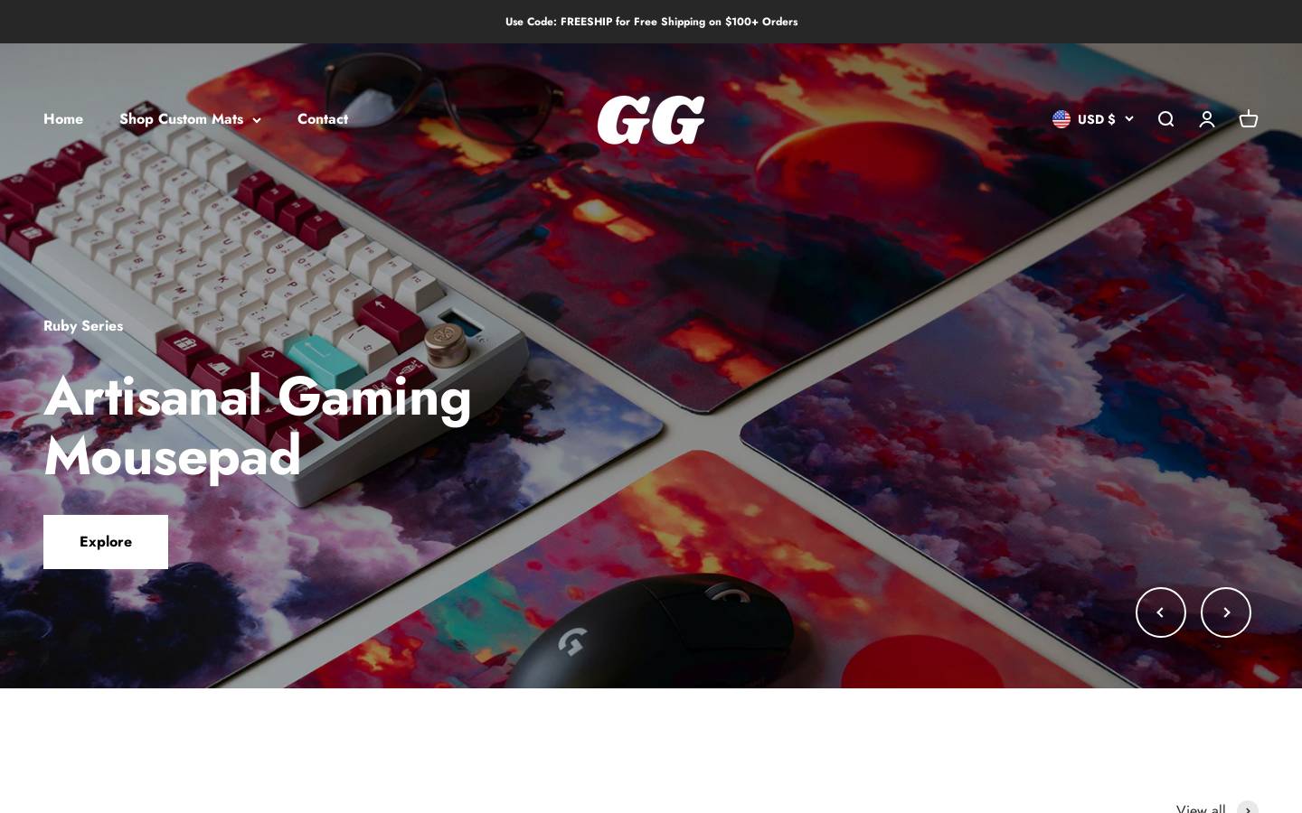 ggmats.com homepage screenshot