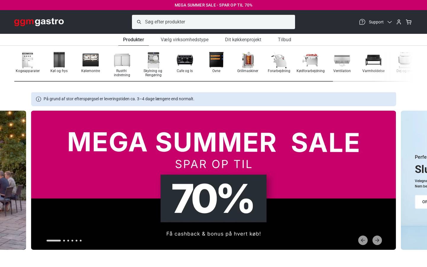 GGM Gastro Denmark homepage screenshot