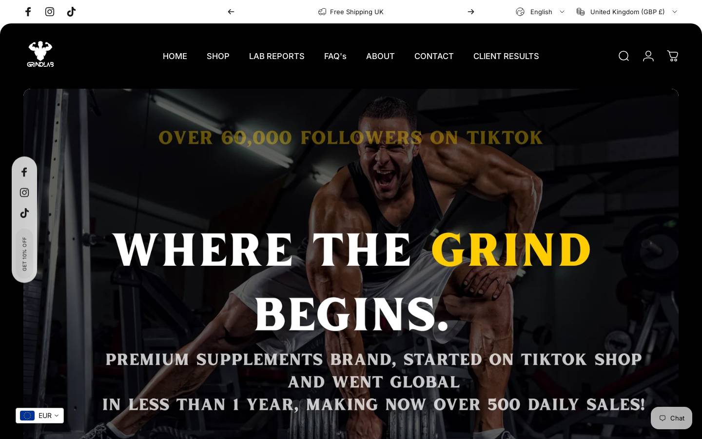 Ggrindlab homepage screenshot