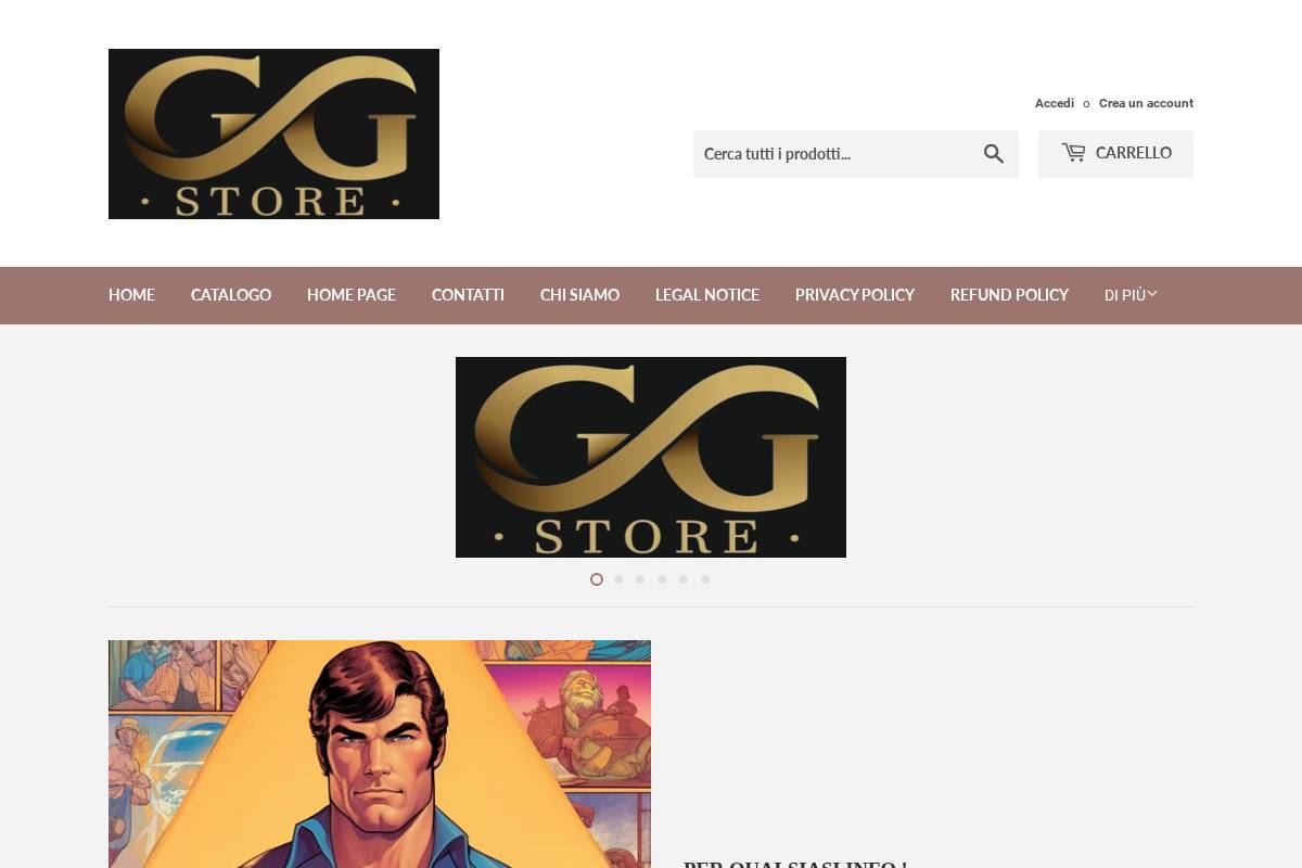 ggstorecollection.com homepage screenshot