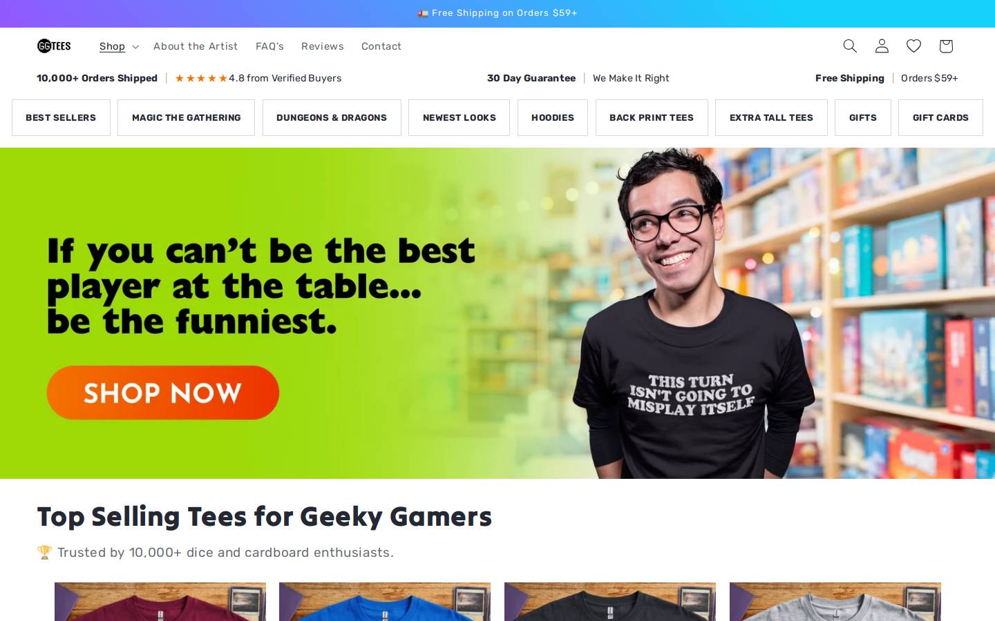 ggtees.co homepage screenshot