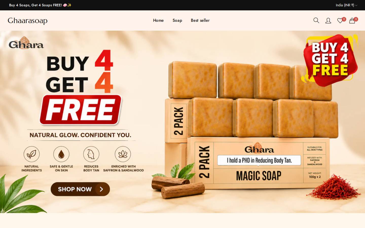 ghaarasoap.com homepage screenshot