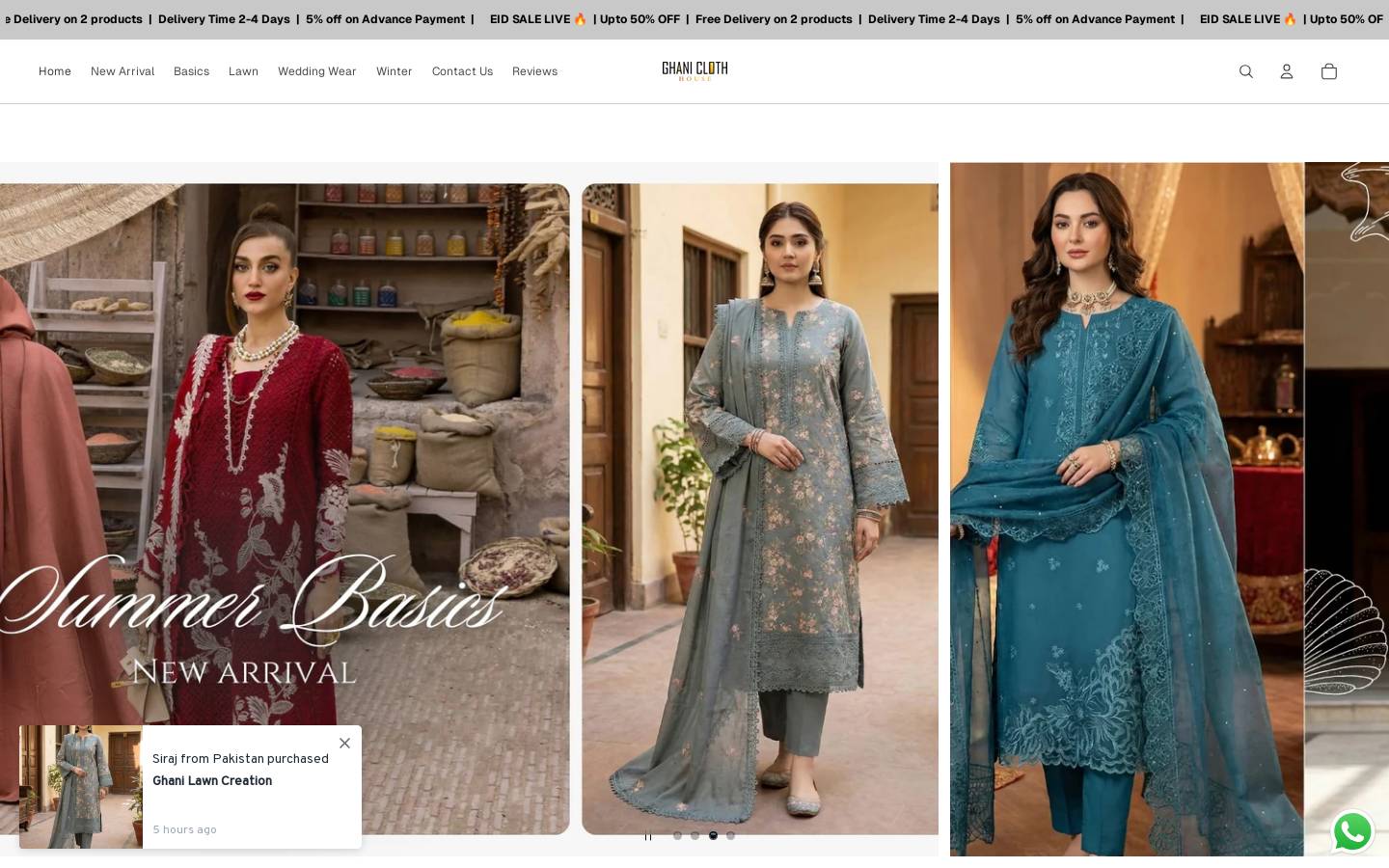 ghanigch.com homepage screenshot