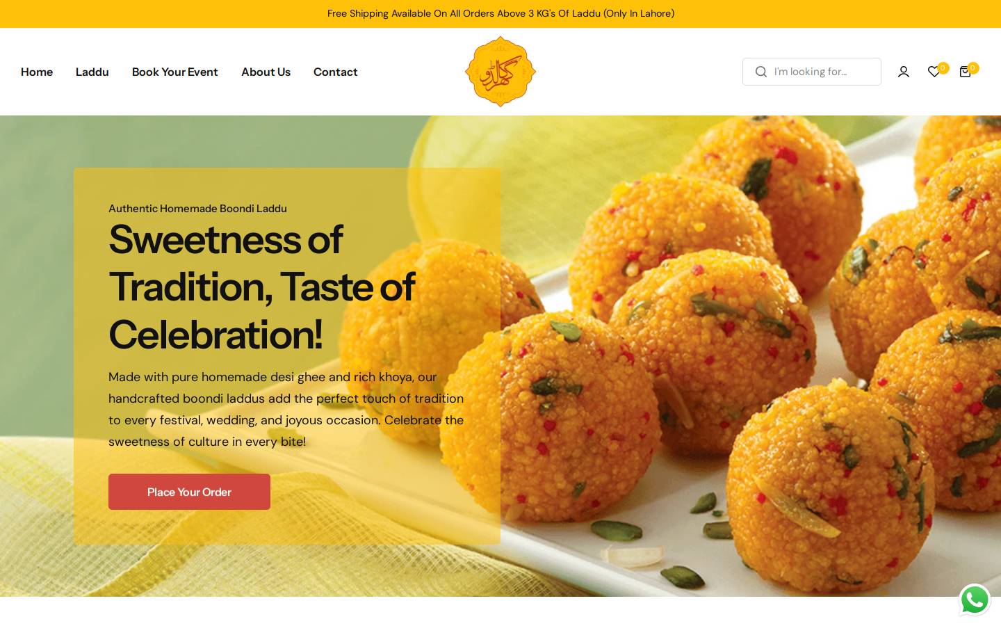 gharkaladdu.com homepage screenshot