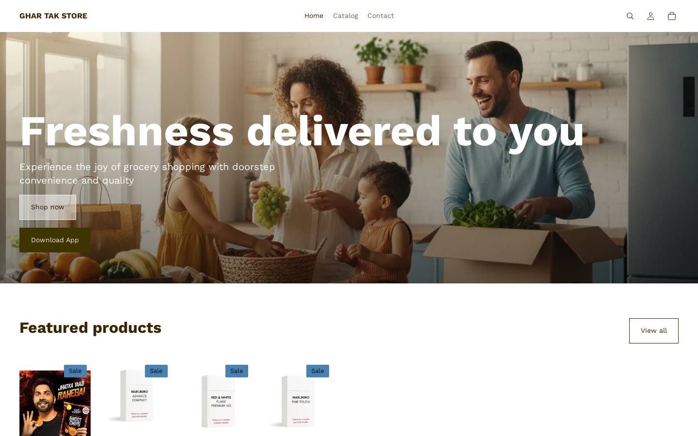 ghartak.store homepage screenshot