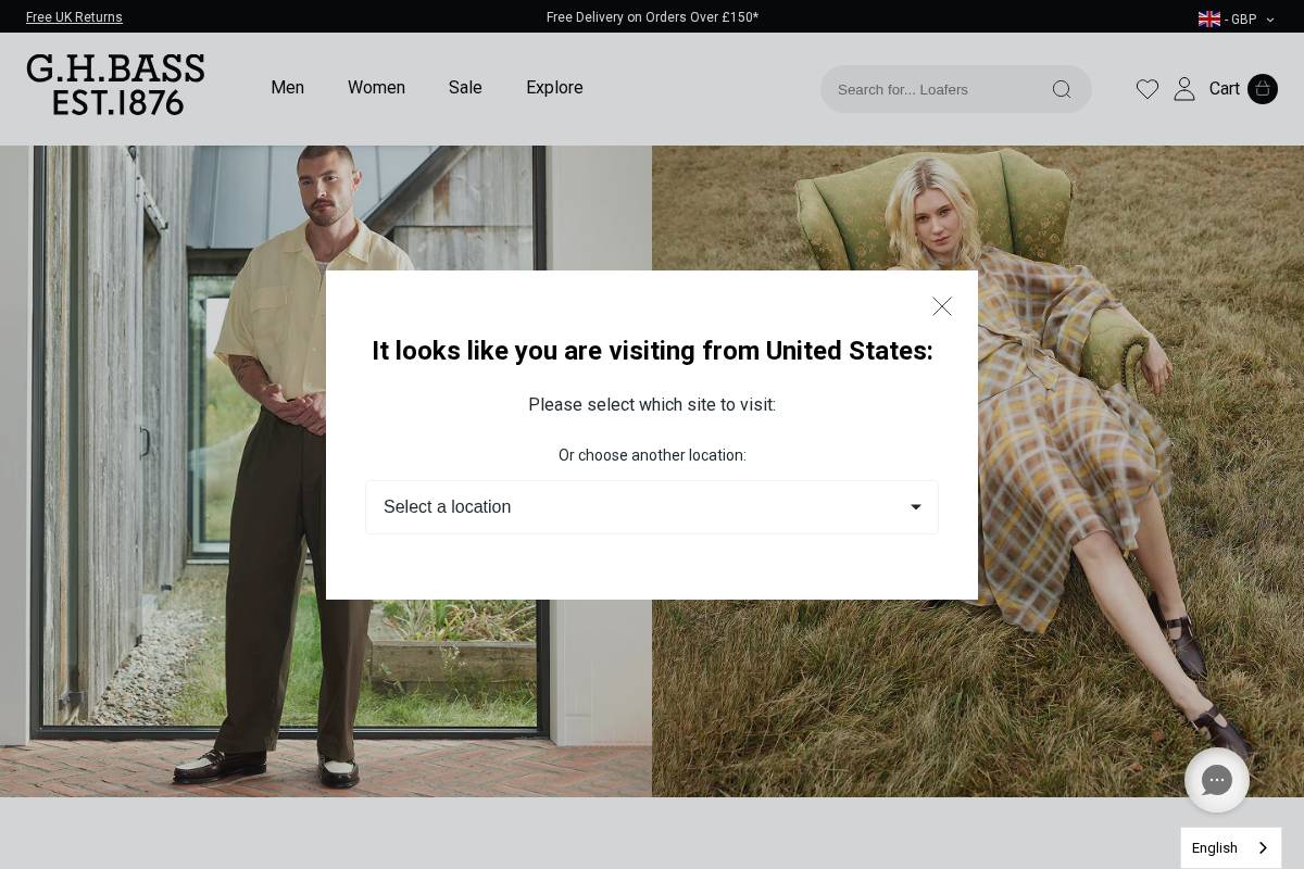G.H.Bass & Co. EU homepage screenshot
