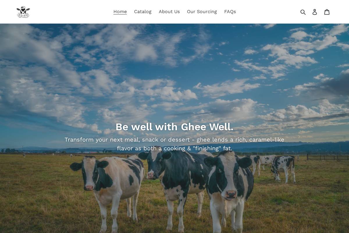 gheewell.com homepage screenshot