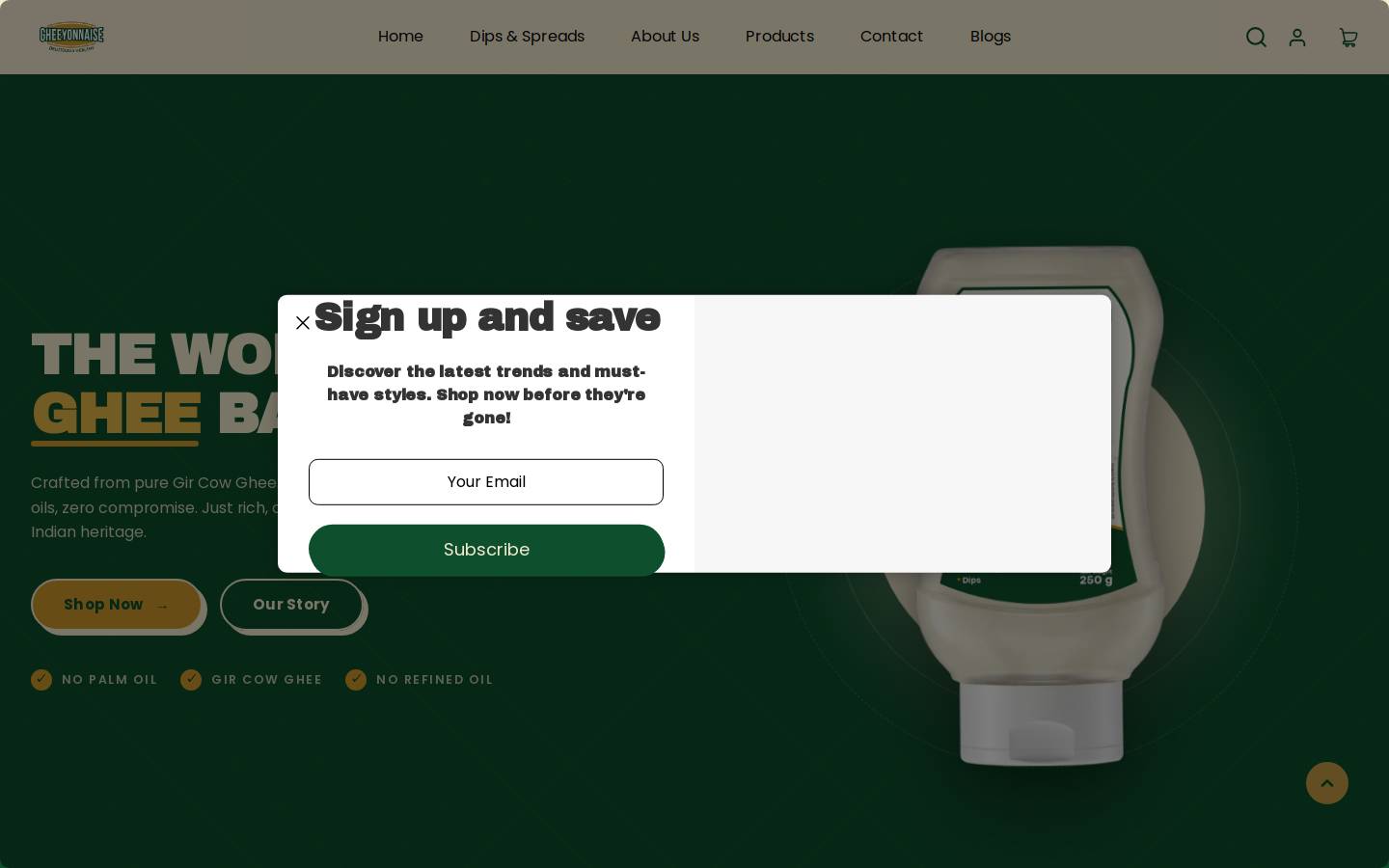 gheeyonnaise.com homepage screenshot