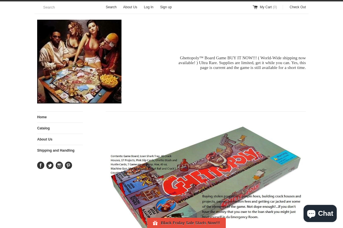 ghettopoly.com homepage screenshot