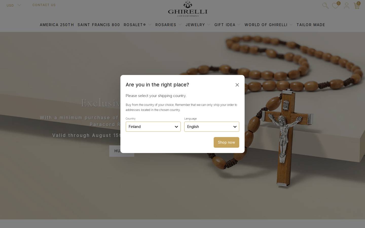 ghirelli.com homepage screenshot