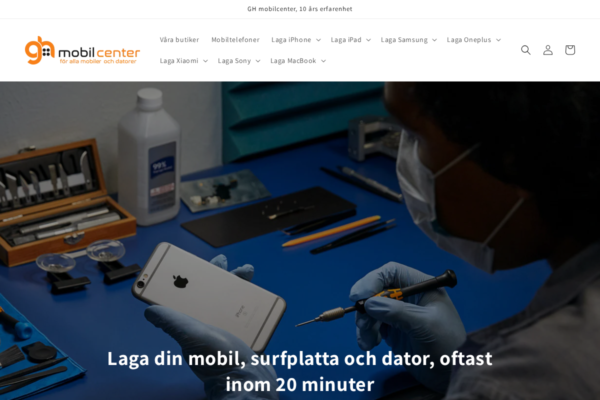 ghmobil.se homepage screenshot