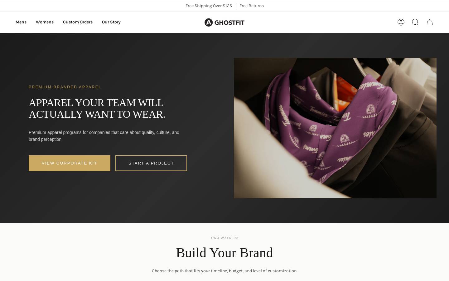 ghostfitapparel.com homepage screenshot