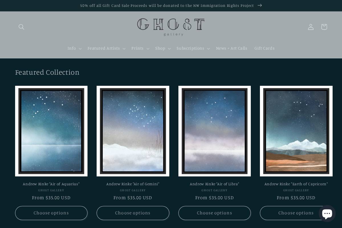 ghostgallery.org homepage screenshot