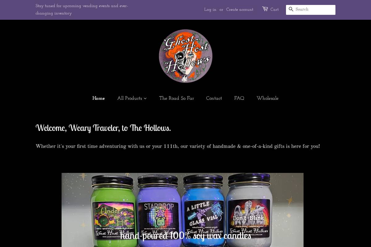 ghosthosthollows.com homepage screenshot