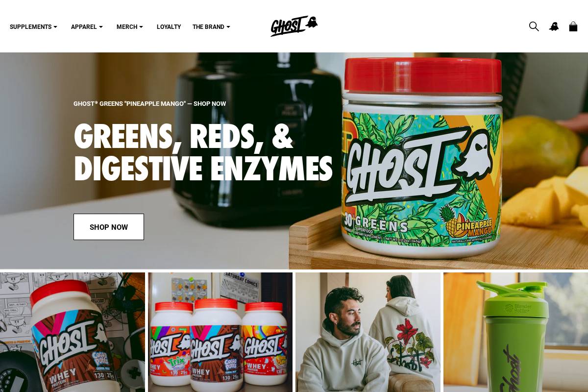 GHOST homepage screenshot