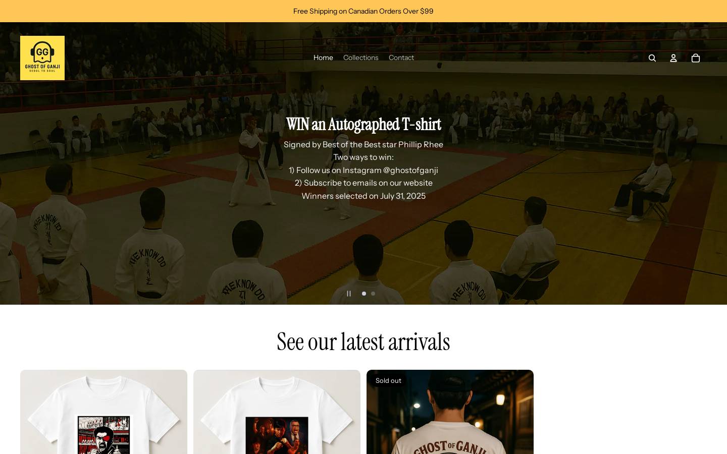 ghostofganji.com homepage screenshot