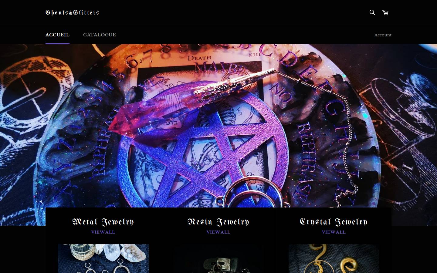 ghoulsandglitters.com homepage screenshot