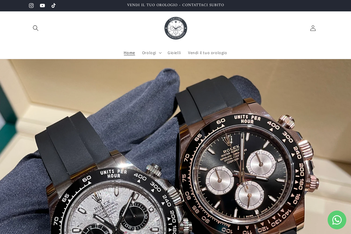 Il mio negozio homepage screenshot