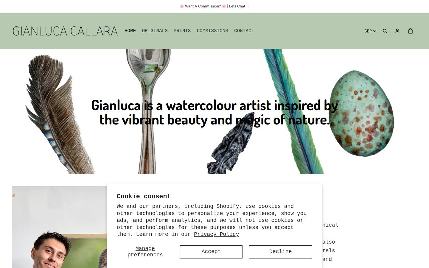 gianlucacallara.com homepage screenshot